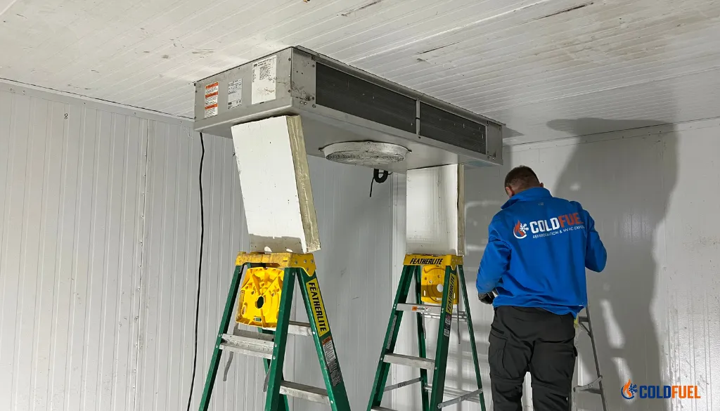 damaged industrial refrigerator repair needed